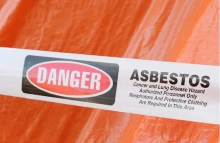 Danger, asbestos tape